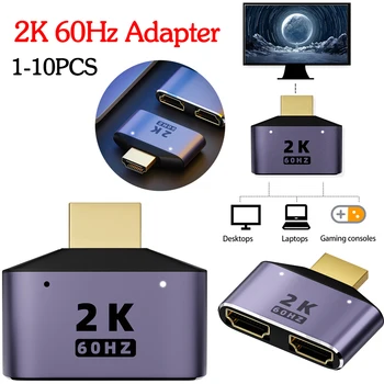 1-10 шт. UHD 2 К 60 Гц Адаптер от 1 до 2 Конвертер 8 Гбит/с Разветвитель Видео Коммутатор Адаптер HDMI-Compat Концентратор для Игровой консоли Ноутбука