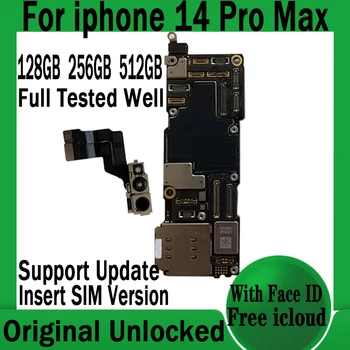 128 ГБ 256 ГБ 512 ГБ Для iPhone 14 Pro Max Материнская плата Оригинальная Разблокированная Бесплатная iCloud Plate Протестирована Хорошее Обновление Рабочей логической платы