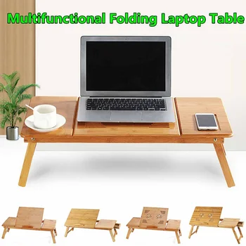 2 типа Портативного складного держателя для ноутбука, Деревянная Компьютерная подставка, Нескользящий стол для ноутбука, Диван-кровать, Регулируемый сервировочный столик