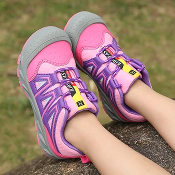 2022 Летняя детская спортивная обувь, Модные Кроссовки, Противоударная Подростковая Походная обувь, Уличная Походная обувь для мальчиков и девочек