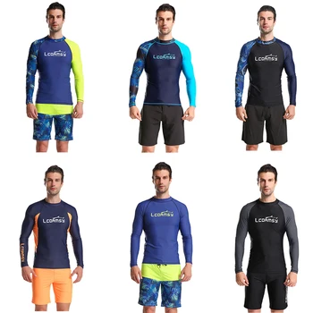 2022, мужские модные Рубашки с высокой эластичностью и комфортом, Купальники для серфинга с длинным рукавом, Костюм из двух предметов, Водные виды спорта, Фитнес, быстросохнущие UPF 50 +