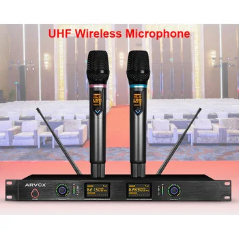 302 Конференц-вокала портативный UHF караоке для динамического пения петличный профессиональный беспроводной микрофон