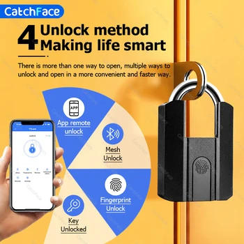 4 Способа Разблокировки приложения TTlock, Водонепроницаемый ключ от отпечатка пальца, 13,56 кГц, RFID-карта, USB-Перезаряжаемый Дверной замок, Умный замок Bluetooth