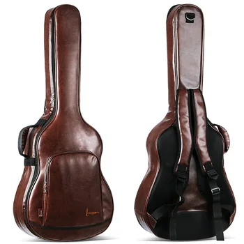 40/41 Дюймовый чехол для гитары из искусственной кожи, чехол для гитары в стиле фолк, чехол для гитары с плечевыми ремнями, водонепроницаемая сумка для гитары, рюкзак