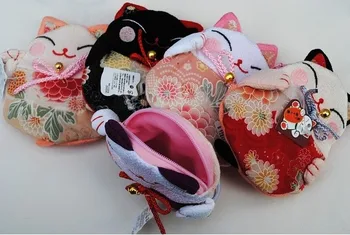 8 штук кошельков Lucky cat в японском стиле из ткани кимоно