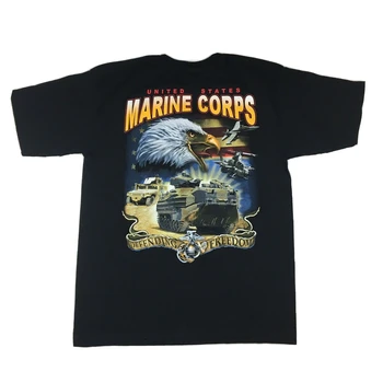 90-е годы Корпус морской пехоты США Кричащий орел, защищающий свободу, футболка с графическим принтом с двух сторон, мужская повседневная короткая футболка