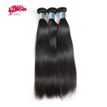 Ali Queen Hair Перуанские Прямые Необработанные Девственные Пучки Человеческих Волос 8 
