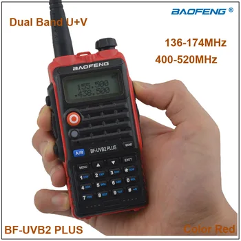 Baofeng 2015 Двухсторонняя радиостанция BF-UVB2Plus Walkie Talkie Двухдиапазонная UVB2 Красного цвета с наушником