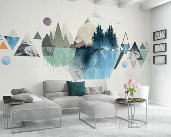 Beibehang Пользовательские обои скандинавская современная минималистичная индивидуальность геометрическая фреска ТВ фон стены детской комнаты 3D обои