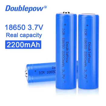 Doublepow 100% оригинальный новый 18650 3,7 В 2200 мАч 18650 литиевая аккумуляторная батарея для фонариков