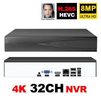 H.265 32CH 8MP 5MP CCTV 4k NVR Сетевой Видеорегистратор видеонаблюдения Для IP-камеры XMEYE P2P Cloud 24/7 Запись С Максимальным Выходом 4K