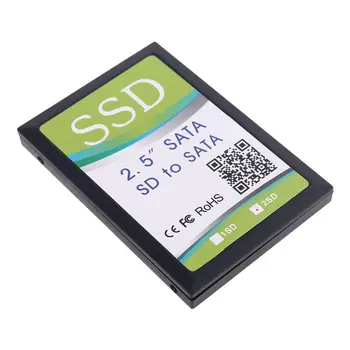 H052 2 порта Двойной адаптер SD SDHC MMC RAID на SATA Конвертер с корпусом для SD-карты