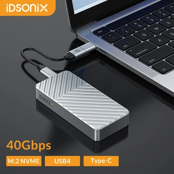 IDSONIX NVMe Чехол Thunderbolt 40 Гбит/с M.2 NVMe SSD-накопитель для жесткого диска Type-C Чехол USB4 NVMe PCIE SSD-накопитель для ПК