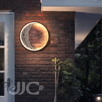 JJC светодиодный уличный ландшафтный настенный светильник, Современное крыльцо, наружный настенный светильник, Садовая лампа, Вилла IP65, Луна, Алюминиевые настенные бра