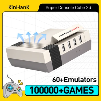 KINHANK Ретро Игровая консоль Super Console Cube X3 100000 + Классическая игра для PSP/PS1/DC/N64/GBA/MAME S905X3 4K Выходной подарок для детей