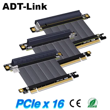 PCIe X16 Удлинительный кабель ADT 2023 PCI Express От Мужчины к Женщине Riser Gen3 Gen4 Gen5 для Видеокарты GPU PCI-E 3.0 4.0 5.0 x16