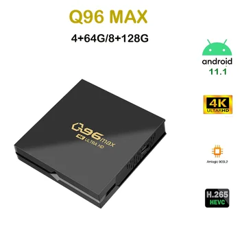 Q96MAX Smart TV Box Android 11,1 Amlogic S905L2 Четырехъядерный 2,4 G WIFI 4K Телеприставка 8 ГБ 64G 128 ГБ Медиаплеер H.265 Для Домашнего Кинотеатра