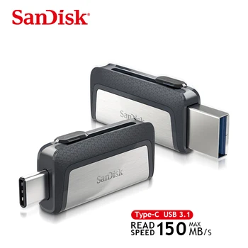SanDisk SDDDC2 Extreme Type-C 128 ГБ 64 ГБ Двойной OTG USB Флэш-накопитель 32 ГБ Флеш-накопитель USB-Накопитель Micro USB Flash Type C Диск памяти