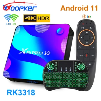 Smart TV Box Android 11x88 Pro 10 128 ГБ Rockchip RK3318 4 K Поддержка Google Youtube телеприставка X88Pro Двойной WIFI 2,4 G/5G BT4.0