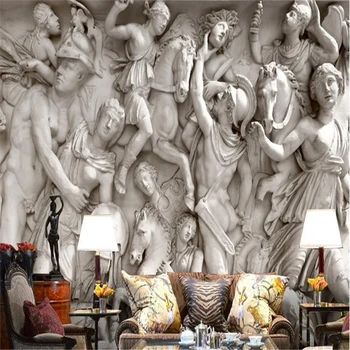 beibehang Пользовательские фото 3D европейские римские статуи художественные обои ресторан ретро диван фон 3D обои 3d фреска обои