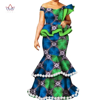 Африканские Топы с короткими рукавами и принтом на плечах и комплекты юбок для женщин Bazin Riche, Африканская одежда, Комплект юбок из 2 предметов, WY6807