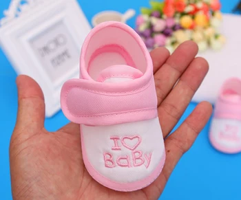 Детская обувь хлопчатобумажная обувь для новорожденных розовых девочек, Обувь для новорожденных, обувь для кроватки, нескользящая обувь для 0-12 м, обувь на мягкой подошве для голубых мальчиков