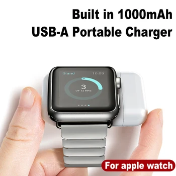 Для Apple Watch 1000 мАч USB Зарядное устройство Портативная Магнитная Беспроводная Подставка Аксессуары Для iWatch 1 2 3 4 5 6 7 8 Se Ultra series