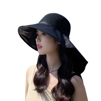 Женская летняя шаль, солнцезащитная шляпа, Рыбацкая шляпа с большими полями, Солнцезащитная шляпа для игр на открытом воздухе