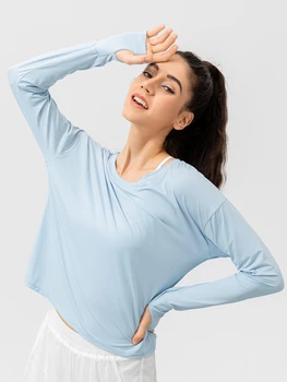 Женские Рубашки для гольфа UPF 50 + с Солнцезащитным Кремом Ice Feeling, Легкая Рубашка для Йоги с длинным рукавом и Отверстиями для большого пальца для Бега на открытом воздухе