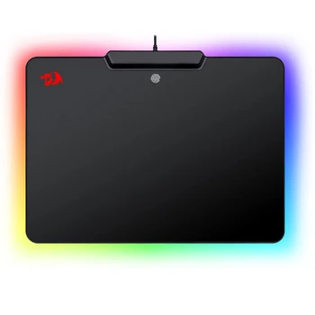 Игровой коврик для мыши Redragon P009 с эффектом освещения RGB Проводной жесткий нескользящий резиновый коврик для мыши с низким коэффициентом трения для MMO Windows PC