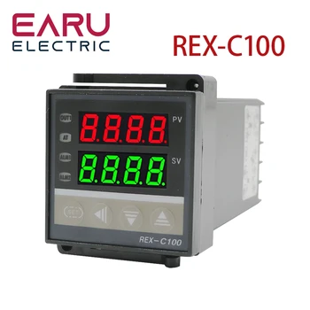 Интеллектуальный регулятор температуры PID, термостат REX-C100, SSR, релейный выход, Универсальный вход типа K PT100 J E для духовки