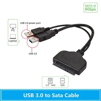 Кабели SATA-USB От 3,0/2,0 до 7 + 15pin, Внешнее питание Для 2,5 Ssd Hdd, жесткий диск, SSD Конвертер, Кабели для передачи данных со скоростью до 6 Гбит/с