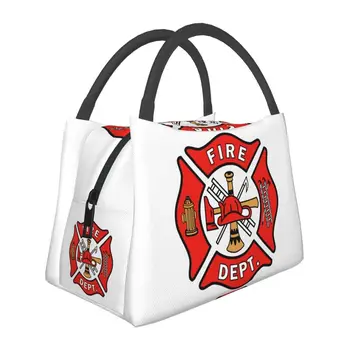 Логотип пожарного департамента, Изолированная сумка для ланча для женщин, Герметичный Пожарный Пожарно-спасательный кулер, Термальный Ланч-бокс для рабочего Пикника