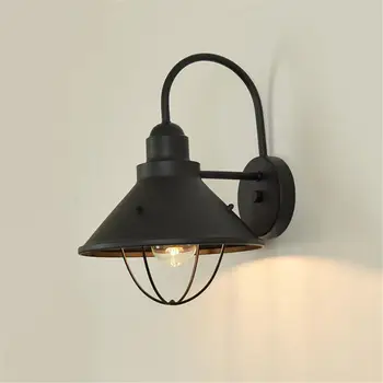 Матовый черный Настенный светильник для фермерского дома Внутри и снаружи с лампочкой или без нее Gooseneck Настенный светильник-бра для сарая