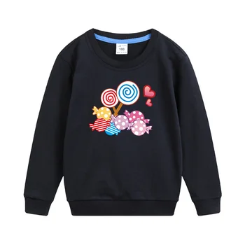 Милый пуловер Aimi Lakana Lollipop, осенняя толстовка с круглым вырезом для маленьких девочек, хлопковые костюмы с героями мультфильмов для девочек