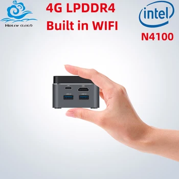 Мини-ПК Intel Celeron N4100 Четырехъядерный LPDDR4 256 ГБ M.2 SSD Двухдиапазонный WiFi Bluetooth 5,0 Поддержка 4K UHD Win11 с вентилятором