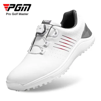 Мужская обувь для гольфа PGM Для отдыха, Водонепроницаемые шнурки с противоскользящей ручкой, Удобная мужская спортивная обувь из микрофибры, Кроссовки XZ260
