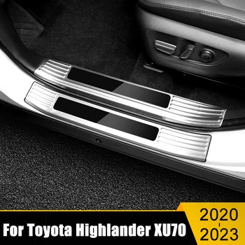 Накладка На Порог Автомобиля Из Нержавеющей Стали, Приветственные Наклейки Для Педалей Toyota Highlander XU70 Kluger 2020 2021 2022 2023