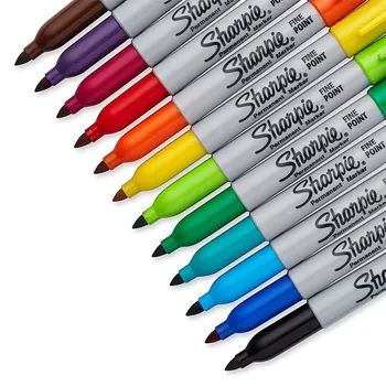 Новые 12/24 шт./компл. Масляные маркеры Sanford Sharpie, цветные маркеры, художественная ручка, Перманентный цветной маркер, офисные канцелярские принадлежности, кончик 1 мм