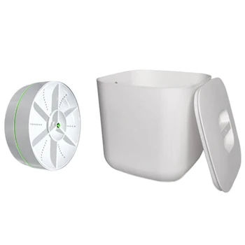 Портативная Мини-стиральная машина USB с вращающейся турбиной Посудомоечная машина для Носков, нижнего белья, мытья посуды Для путешествий Домой Белый