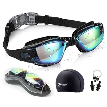 Профессиональные очки и кепки для плавания, противотуманные, ультрафиолетовые, силиконовый чехол для очков для плавания с затычкой для ушей в носу для мужчин и женщин, спортивные очки