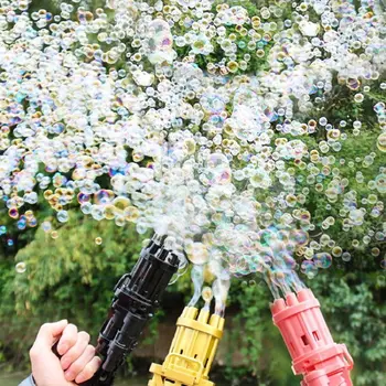 Пузырчатая машина Гатлинга взрывная пушка для выдувания пузырей игрушки для взрослых и детей, игрушки для улицы, игрушки для малышей, пузырьки