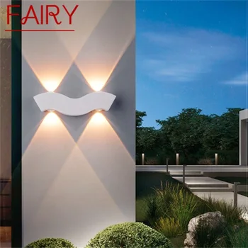 СКАЗОЧНЫЙ Открытый Белый Настенный Светильник LED Modern Waterproof Sconces Lamp для Украшения Домашнего Балкона