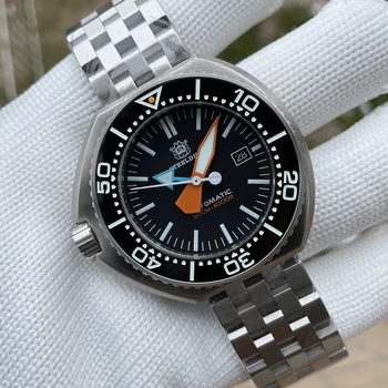Сверхразмерные Роскошные наручные часы STEELDIVE SD1985 С левой заводной головкой 1200 М Водонепроницаемые Швейцарские автоматические часы для дайвинга NH35 Tough Man Super Luminous