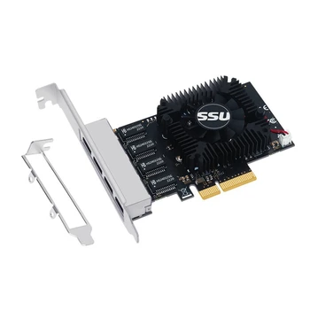 Сетевая карта SSU RTL8245F Gigabit Ethernet PCI Express PCIE 2,5 Гбит/с Сетевой адаптер 4 Порта RJ45 Для Настольных ПК