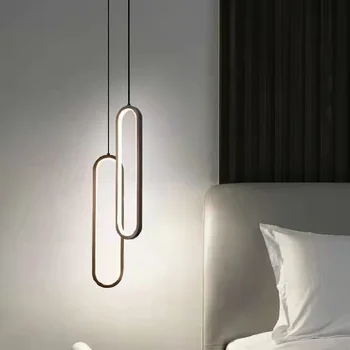 Скандинавская минималистичная эллиптическая светодиодная люстра с длинными проводами регулируемая потолочная люстра прикроватная спальня украшение гостиной