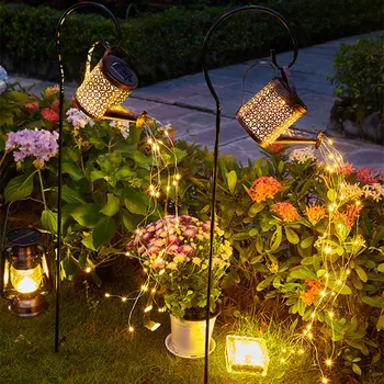 Солнечная светодиодная лампа-лейка, декоративная лампа, садовые украшения, Ретро-светильники в форме чайника, декор для внутреннего дворика на открытом воздухе для садоводства