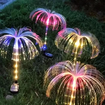 Солнечные садовые ландшафтные светильники в виде медуз, наружные водонепроницаемые газонные светильники для двора/патио/дорожки
