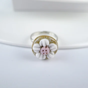 Специальное керамическое кольцо с розовым цветком, Новейшее кольцо с возможностью изменения размера для женщин, Подарочные модные украшения, Оптовые подарочные кольца #FY219