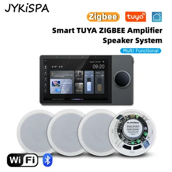 Умный Tuya Zigbee Android 8,1 Система 8 дюймов Настенный Усилитель Встроенный Усилитель класса D Стерео Bluetooth Динамик Hi-Fi Аудио Набор для Дома
